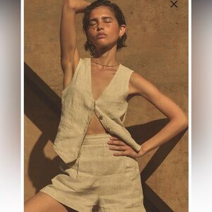 Madewell Single Breasted Linen Vest | Size 14